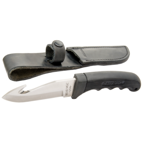 products Bear and Son Black Gut Hook Knife with Leather Sheath 06074.1589578834.1280.1280