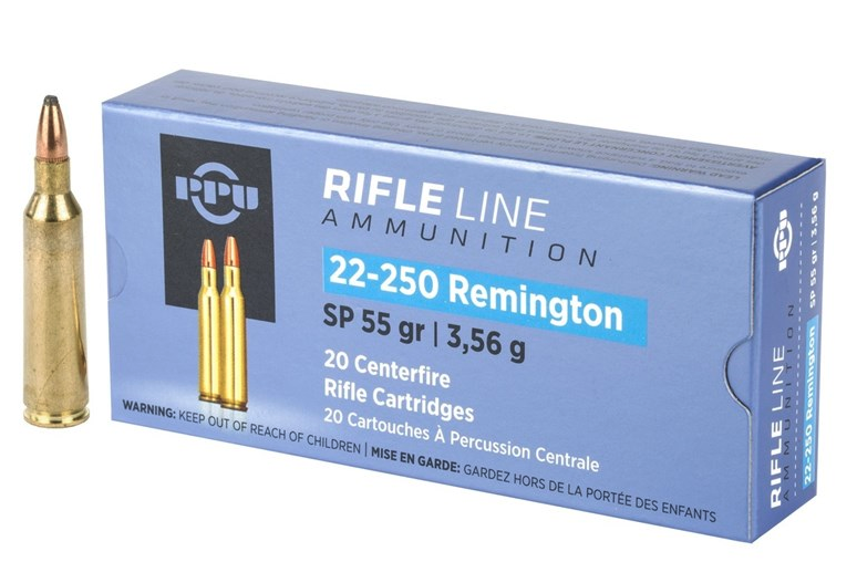 PPU 22-250, 55 GR, Soft Point