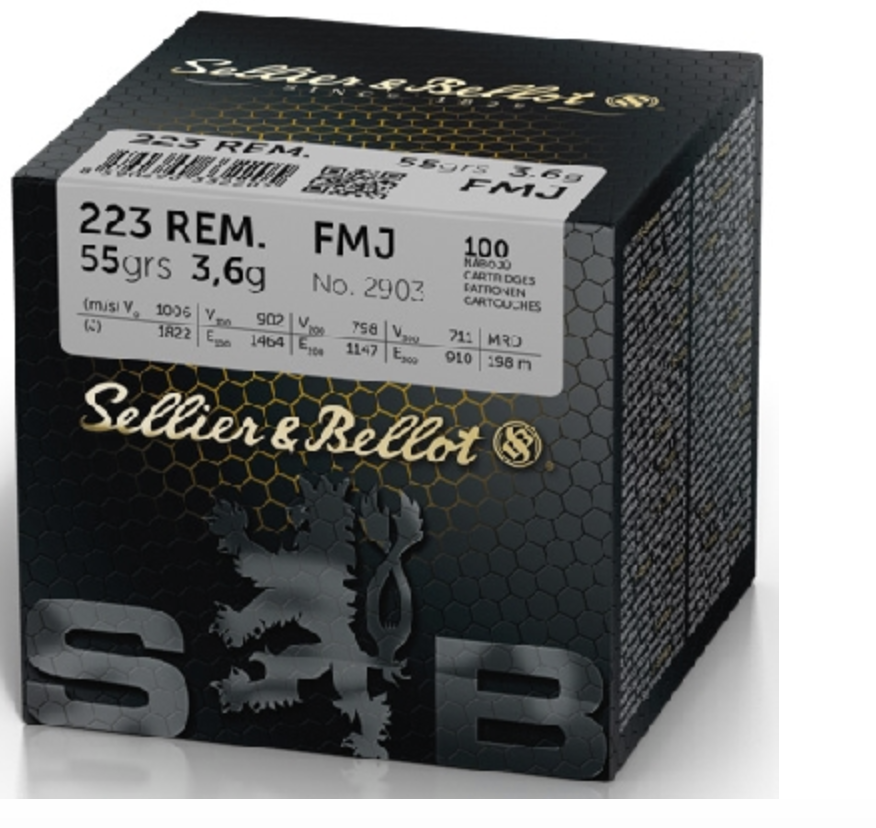 S&B Sellier & Bellot 223 Rem 55 grain FMJ