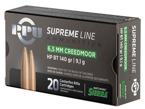 PPU SUPREME LINE 6.5 CREEDMOOR, 140GR, HPBT