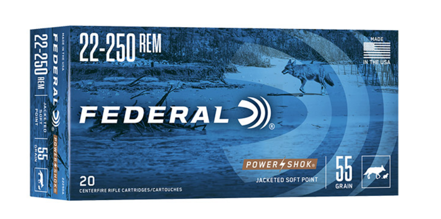 Federal 22-250 Rem 55Gr