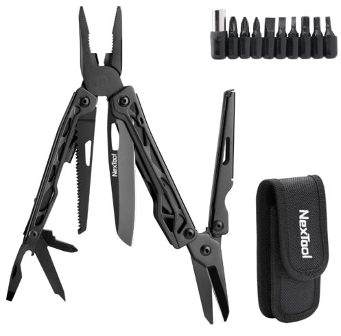 NexTool Black Knight Multi-Tool with Nylon Belt Pouch