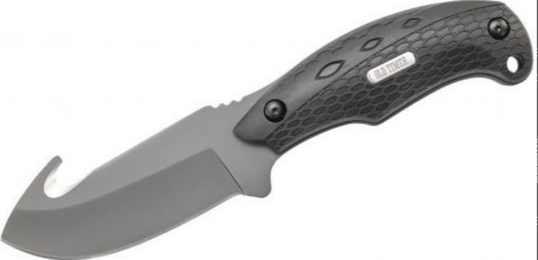 Old Timer Copperhead Guthook Fixed 3.67″ Black Drop Blade