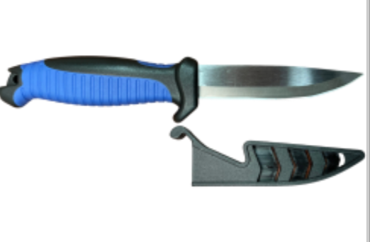 DELUXE 4" BAIT KNIFE WITH SHEATH – BLUE/BLACK