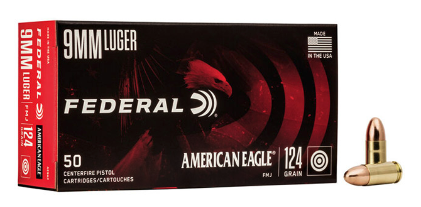 FEDERAL 9MM LUGER 124GR FMJ AMERICAN EAGLE